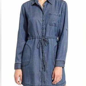 Athleta Denim Button-Up Dress, Size Medium